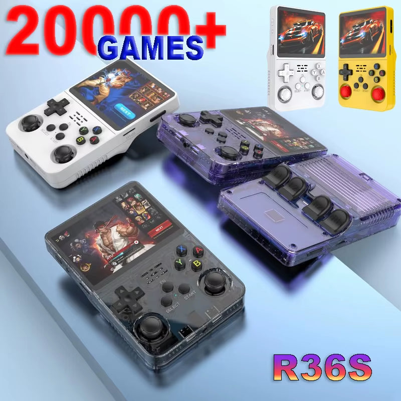 R36S Retro Handheld Video Game Console ARKOS System 3.5 Inch IPS Screen Classic Portable Pocket Video Player 128G Games Boy Gift